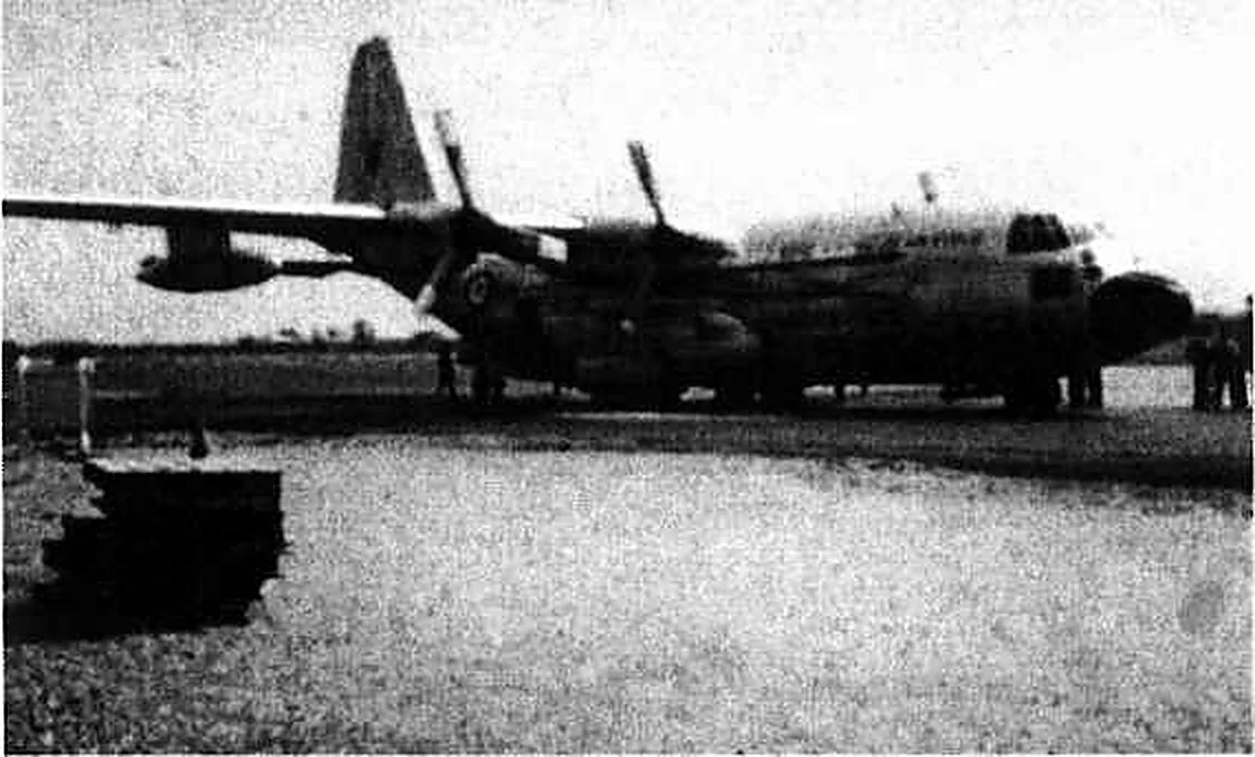 A C130 Hercules transport aircraft on the airfield at Vung Tau